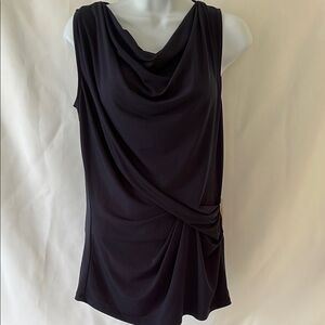 Michael Kors Women’s Size Small Black Drape Sleeveless Tank Top Side Pin Blouse